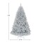 6 Feet Hinged Unlit Artificial Silver Shinny Christmas Tree with Metal Stand